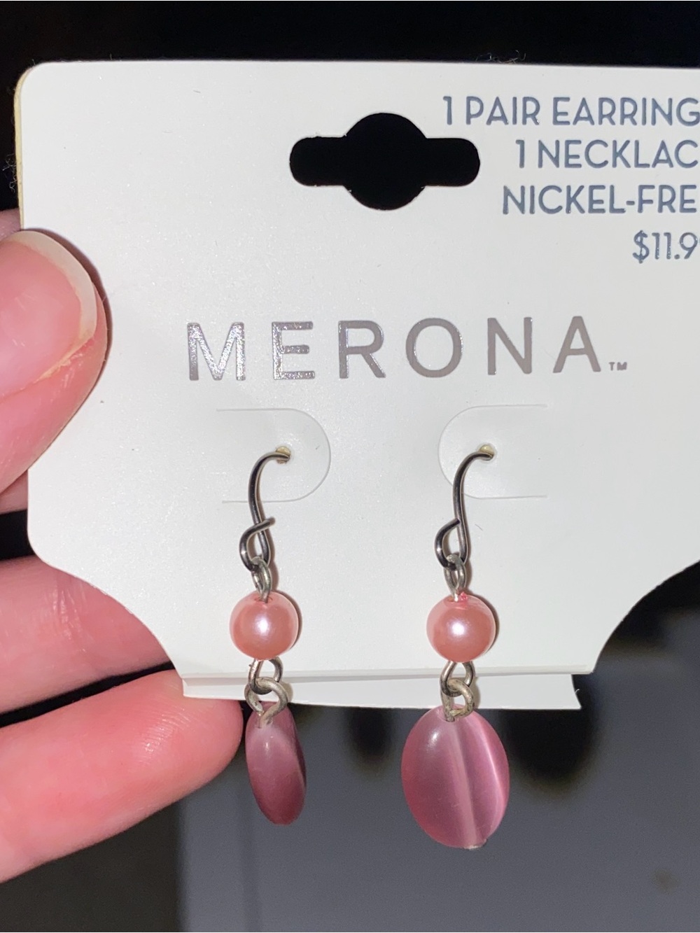 Merona Light Pink Drop Delicate Beaded Earrings